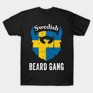 Swedish Beard Gang - Sweden National Flag Beard T-Shirt